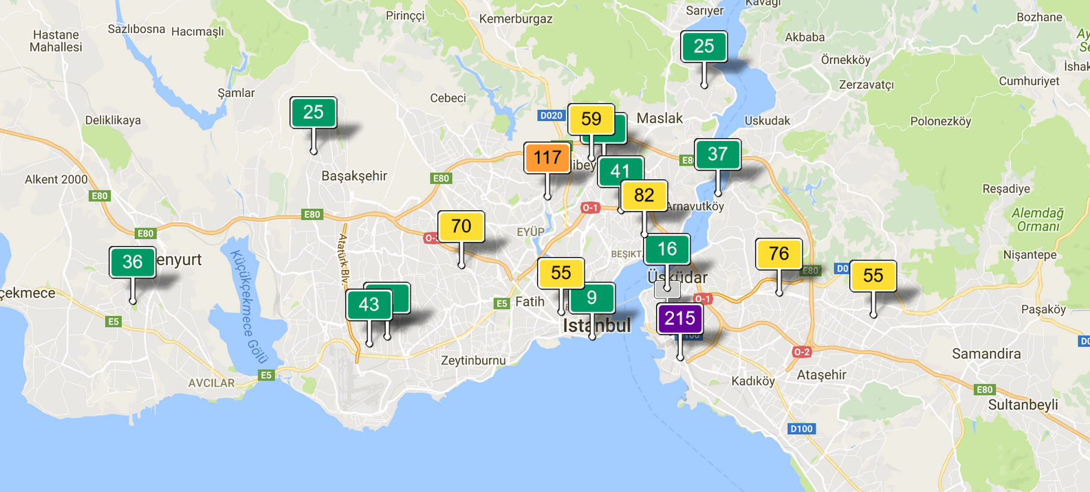 2016-08-25 Hava kalitesi İstanbul 10-15